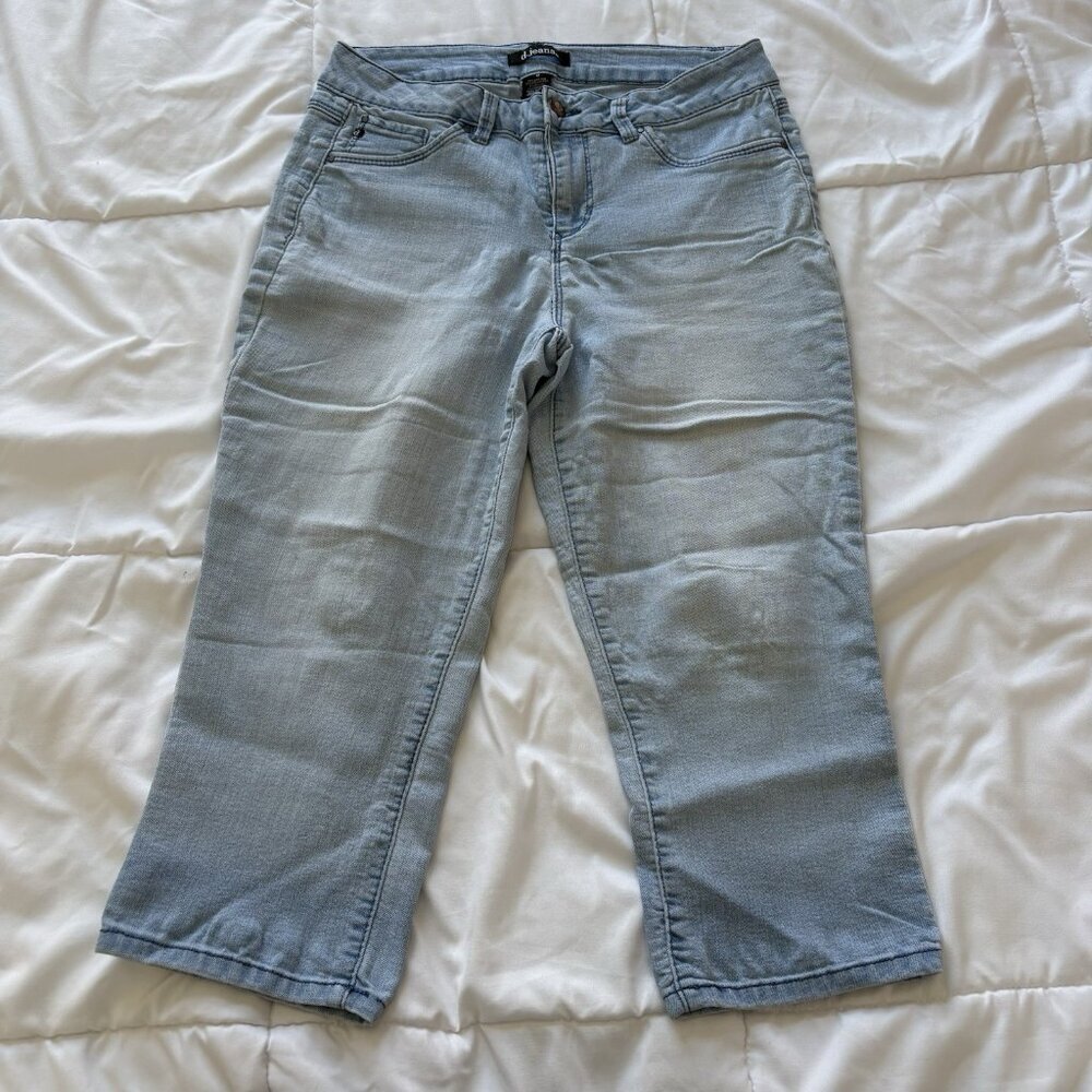 Vintage‎ 90s Y2K Womens Size 8 Stretch Light Wash Capri Jeans Hippie Hipster